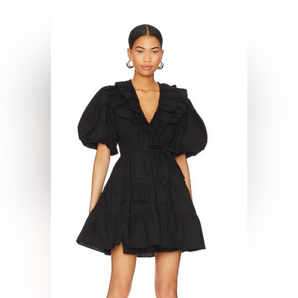 Love The Label Remy Black Puff Sleeve Mini Dress